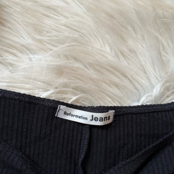 REFORMATION Black Ribbed Bleeker Dress - Picture 8 of 9